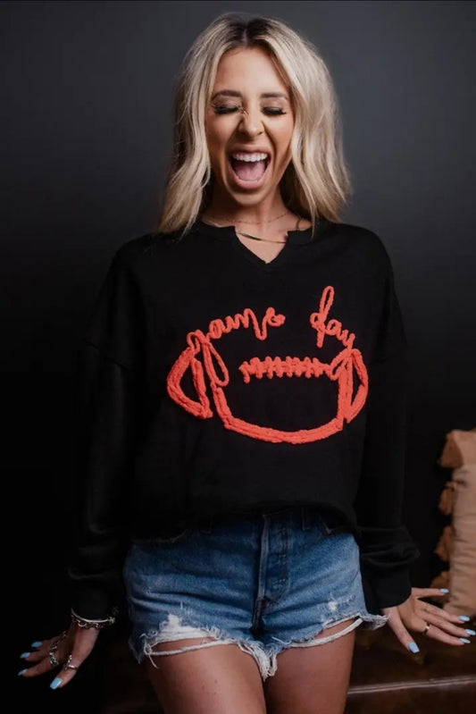 Game Day Rope Embroidered Crop Crew RO