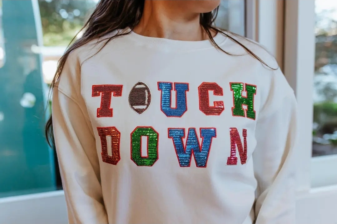 Touchdown Sequined Crew Plus