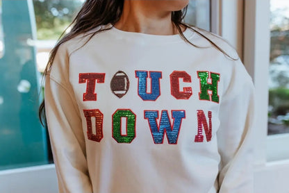 Touchdown Sequined Crew Plus
