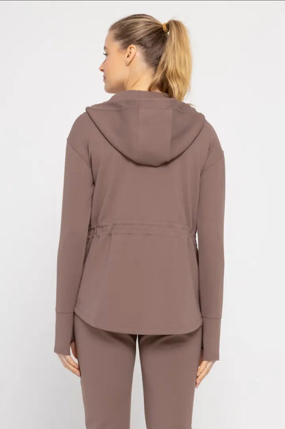 Hooded Active Jacket Deep Taupe