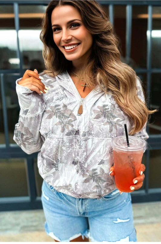 Winter Camo Quarter Zip Pullover