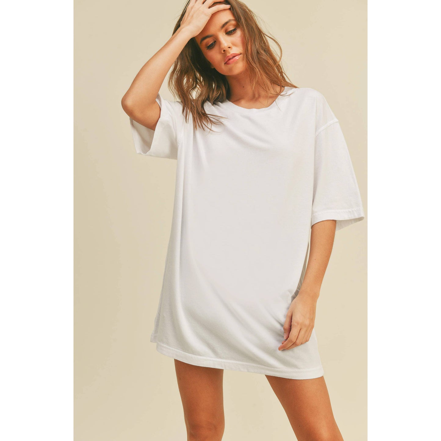 Blank Overfitted Tee: TAN / M