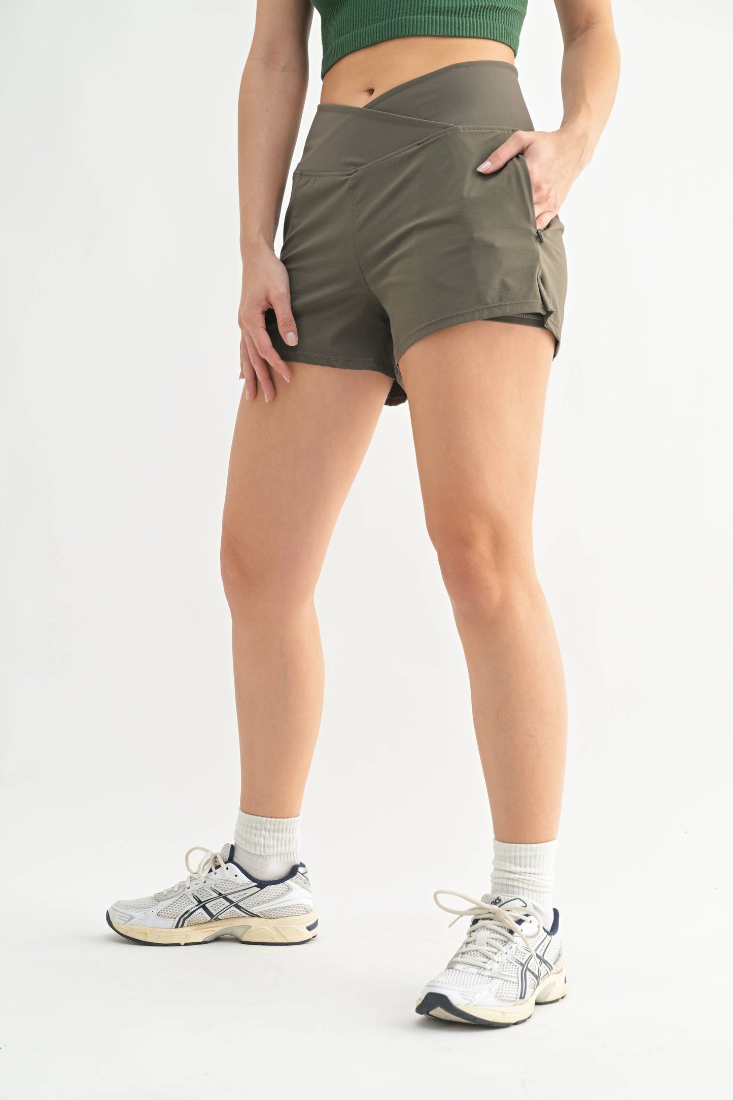 Crossover Waist Running Shorts