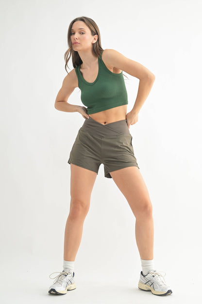 Crossover Waist Running Shorts