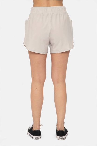 Athleisure Shorts with Curved Hemline
