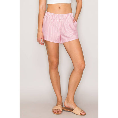 Low Rise Boxer Shorts with Buttons at Front