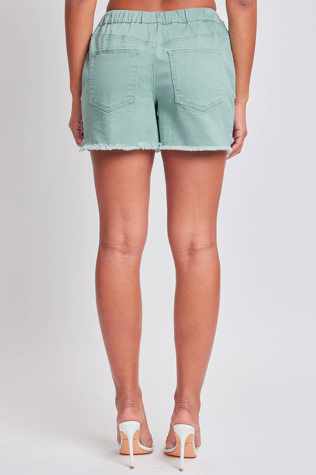 Junior Frayed Hem Pull-on Shorts: Evergreen / Junior