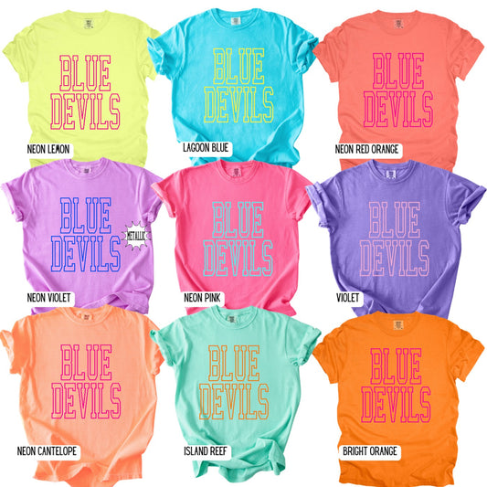 Custom Hollow Varsity Stacked Puff Graphic Tee