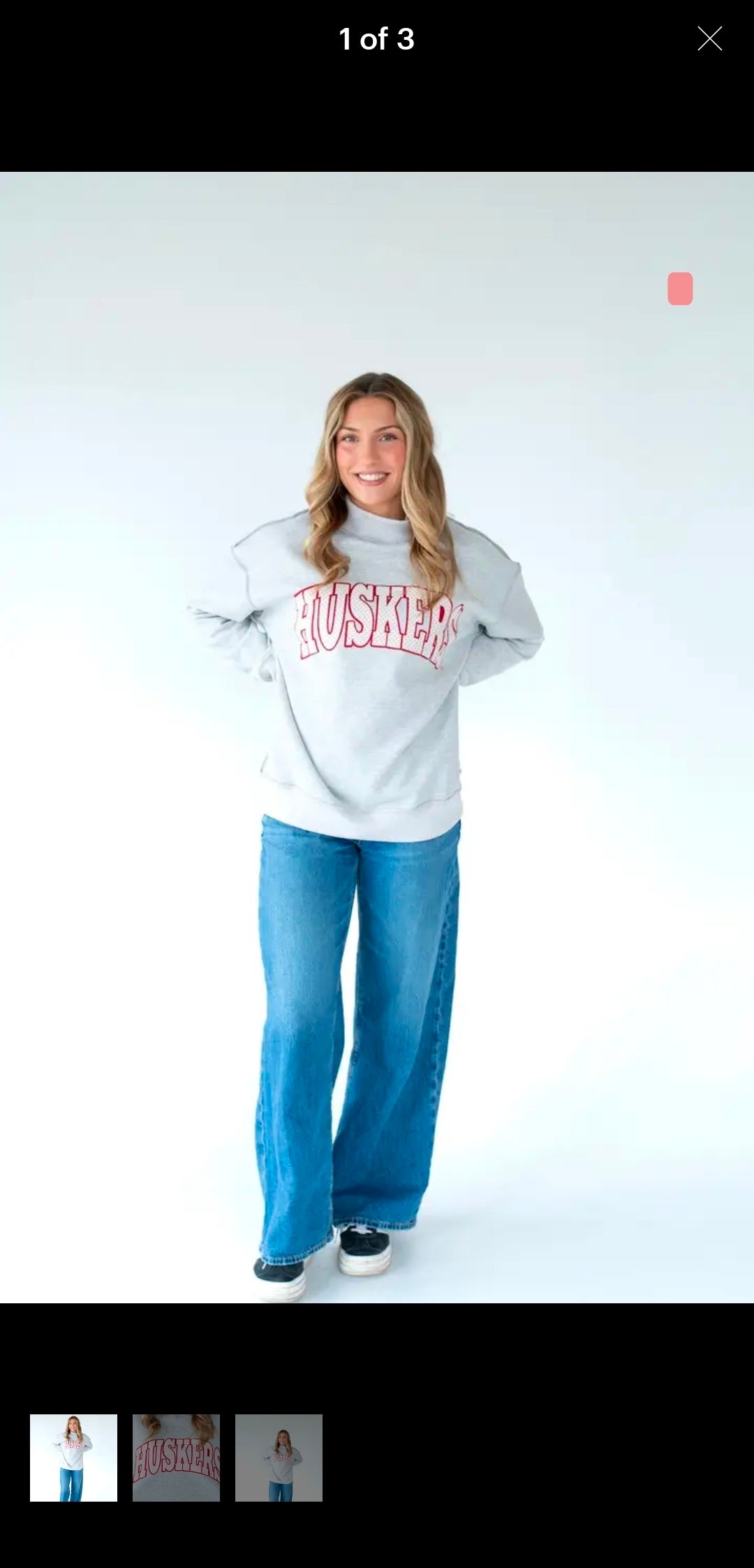 Huskers Polka Dot Mockneck