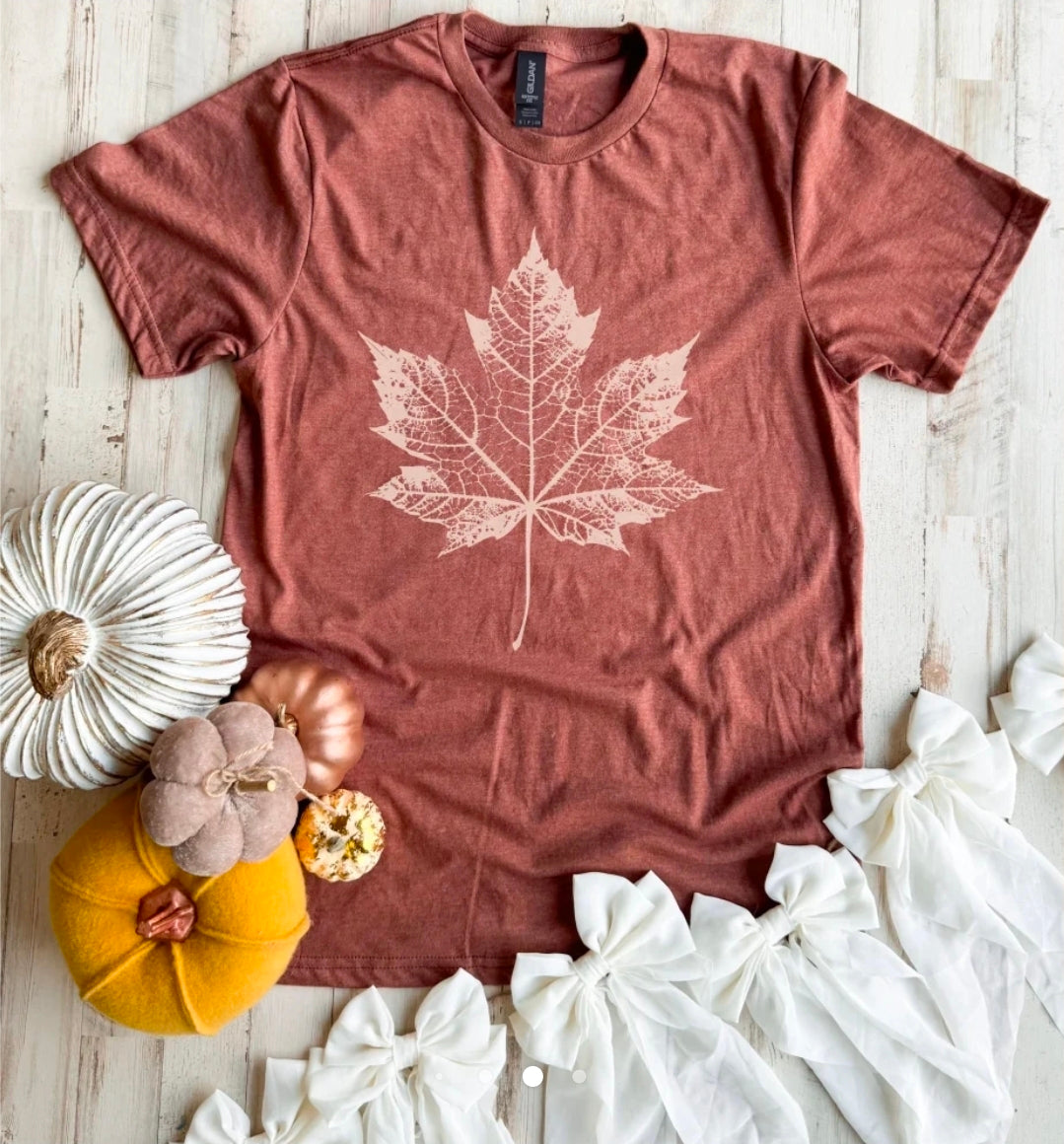 Fall Leaf Tee in Cocoa
