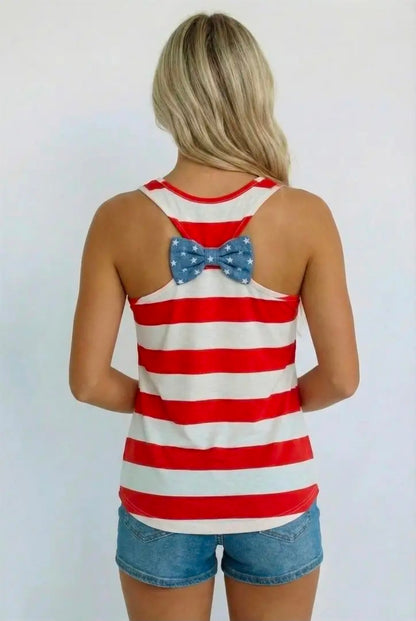 USA Stripe Bow Back Tank