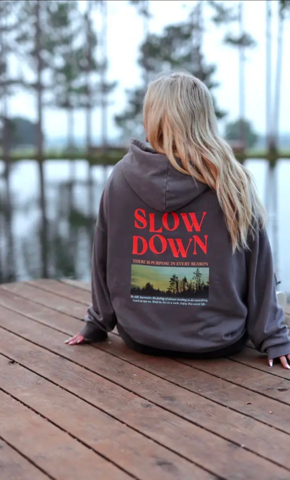 Slow Down Oversized Hoodie Charcoal