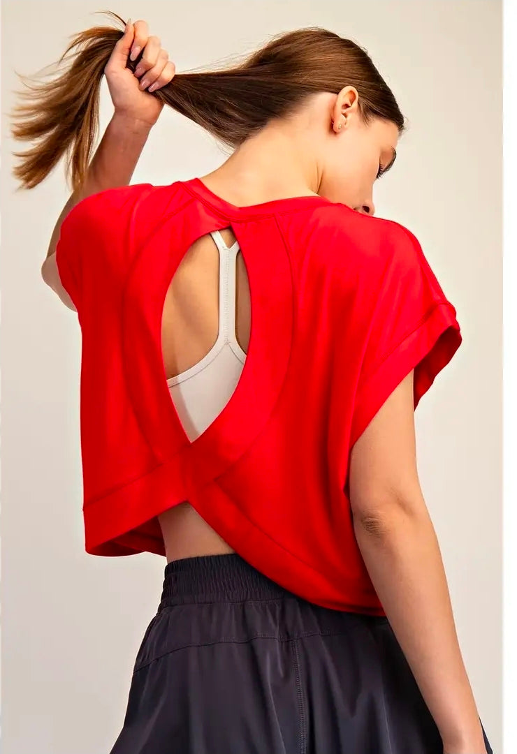RM Open Back Top Red