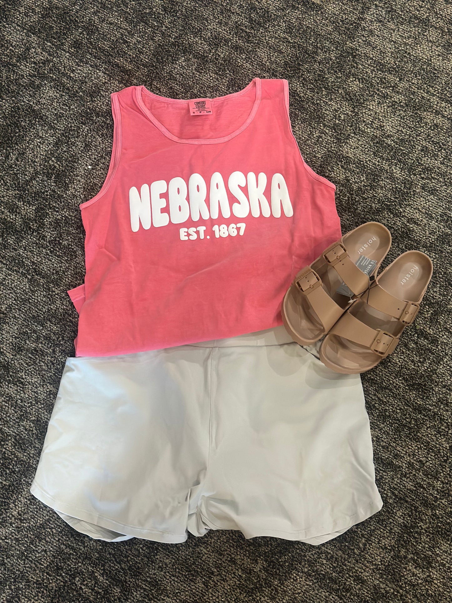 Nebraska Puff Tank Watermelon