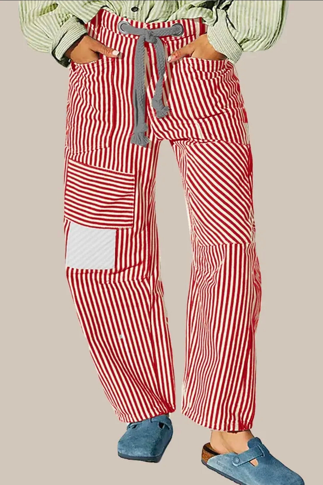 Boardwalk Striped Jeans Red