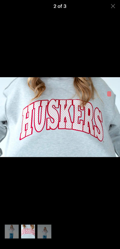Huskers Polka Dot Mockneck