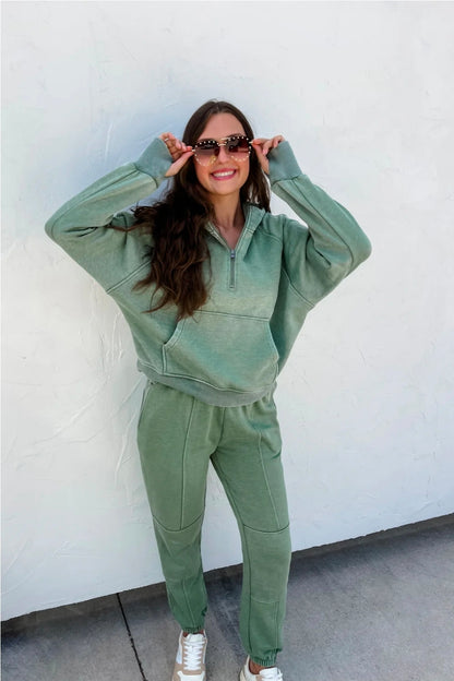 Zara Pocket Joggers 2 Tone Olive