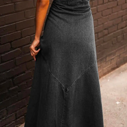 Tulsa A-Line Denim Dress Black