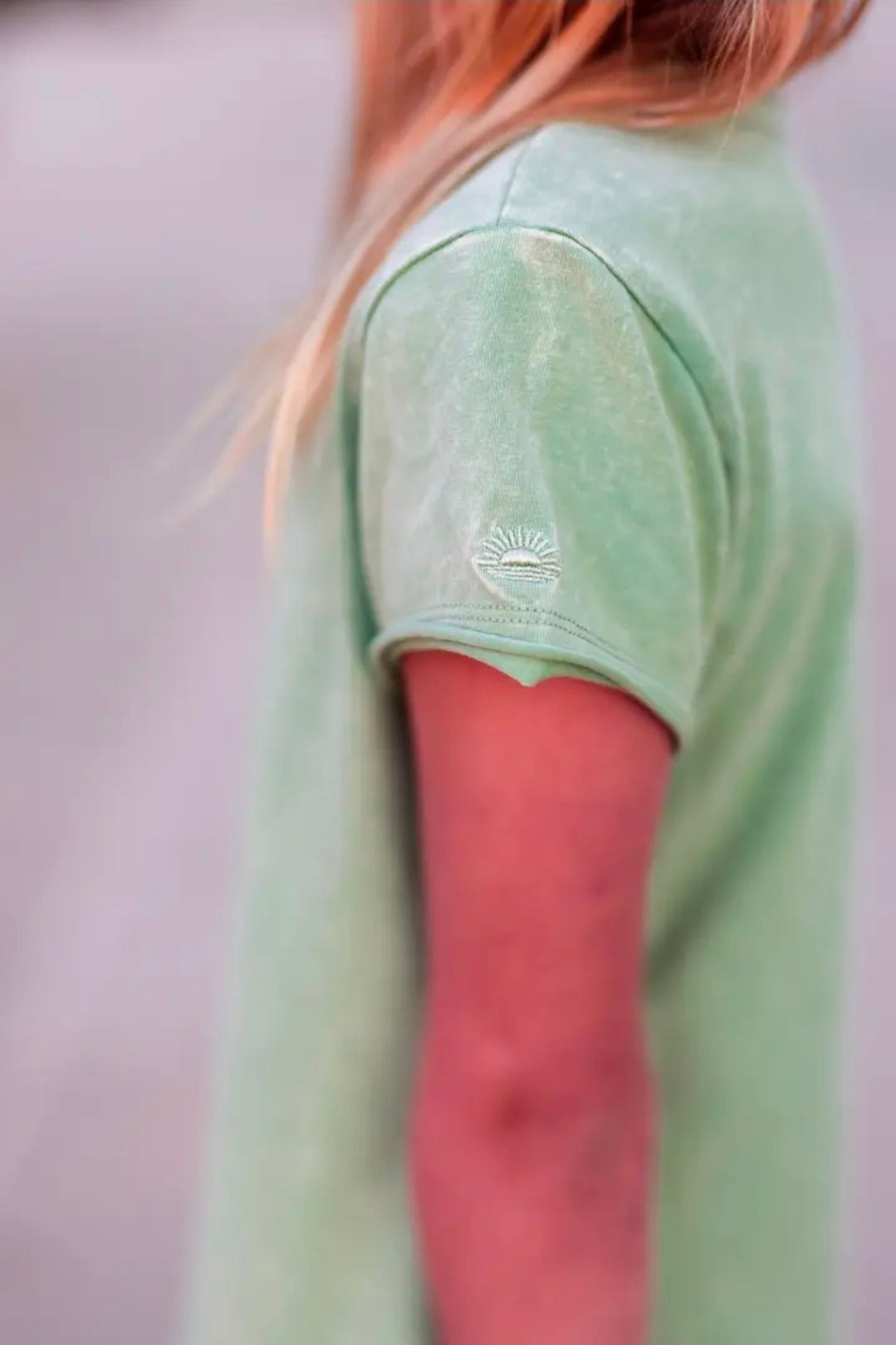 Girl's Mineral Wash Tshirt Dress- Matcha-Enjoy the Now