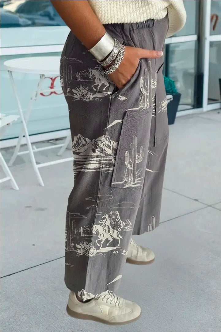 Wild West Printed Shift Denim Pants