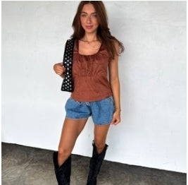 Desert Belle Suede Tank