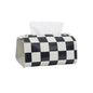 B/W Checkerboard Waterproof Tissue Box