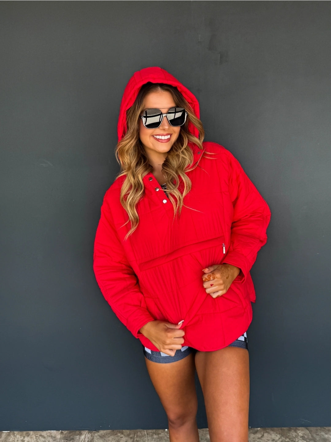 Peyton Puffer Pullover Red