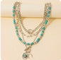 Turquoise Charm Layered Necklace