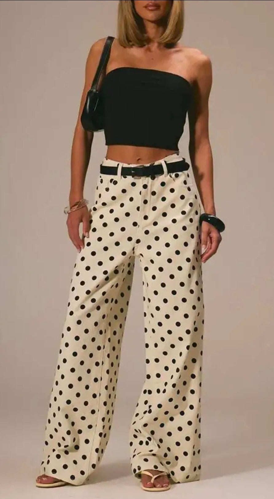 Polka Dot High Waist Jeans
