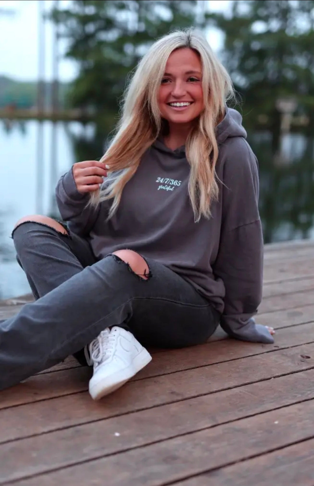 Slow Down Oversized Hoodie Charcoal