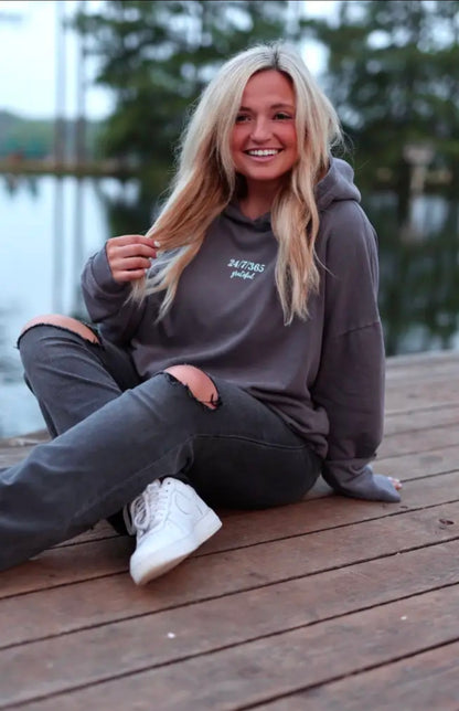 Slow Down Oversized Hoodie Charcoal