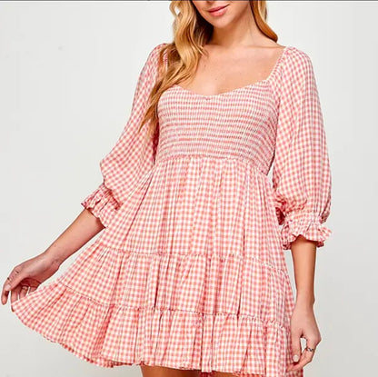 Chloe Gingham Sweetheart Dress