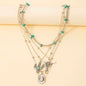 Western Charms Layered Necklace Silver