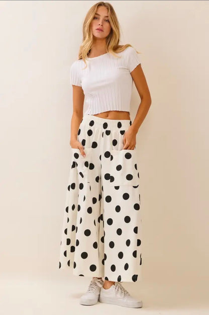 Polka Dot Pull On Pants