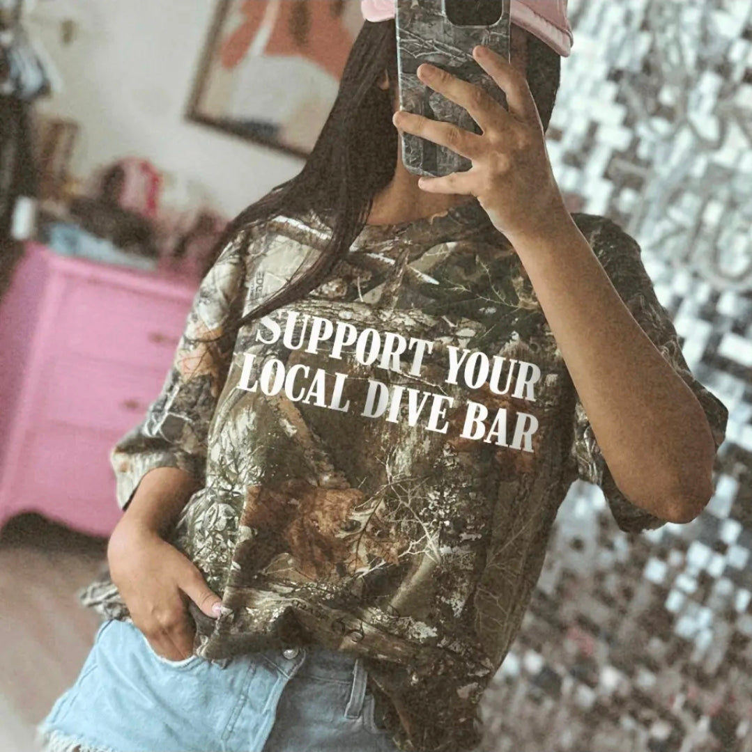 Support Your Local Dive Bar Camo