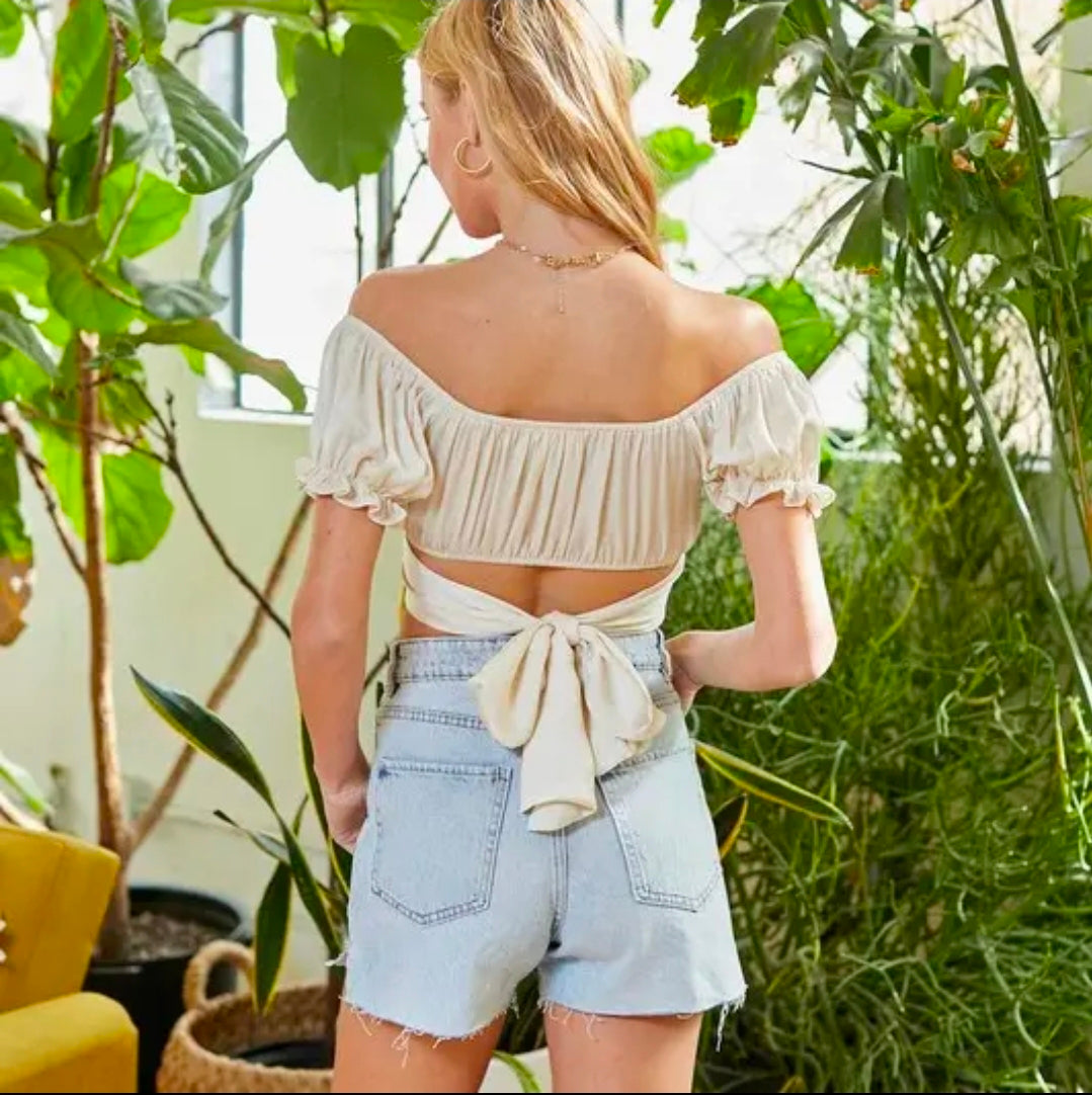 Lila Crisscross Cropped Top