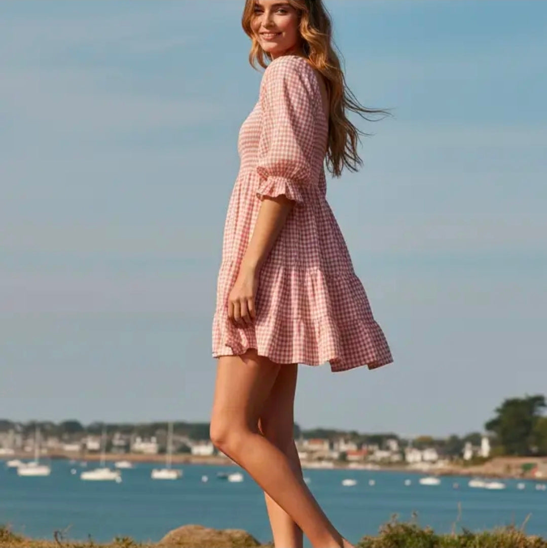 Chloe Gingham Sweetheart Dress