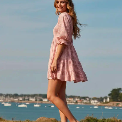 Chloe Gingham Sweetheart Dress