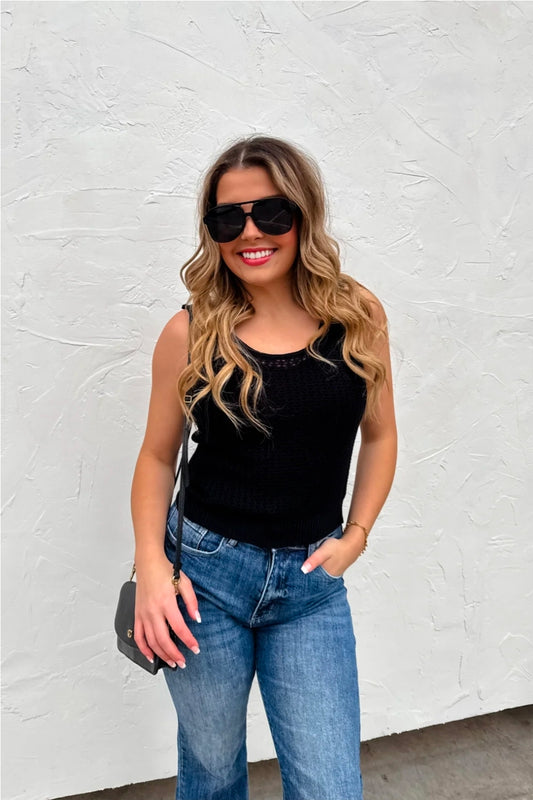 Tara Knit Tank Black