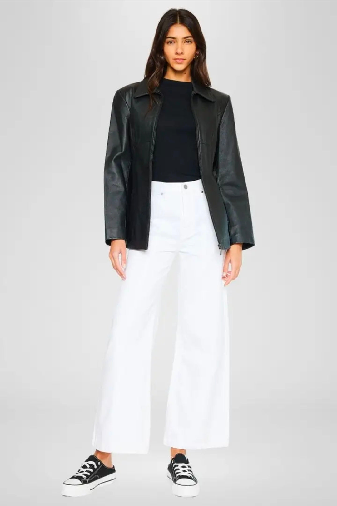 Kancan White Ultra High Rise Wide Leg
