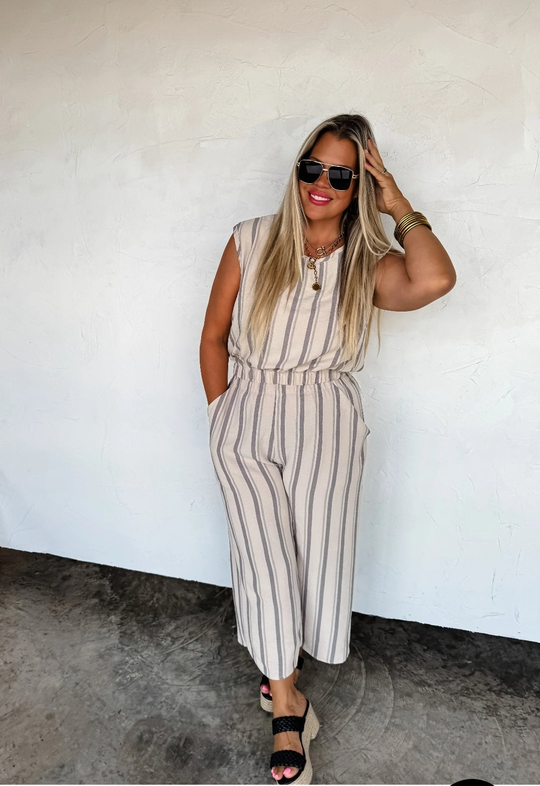 Calabasas Striped Set Sand