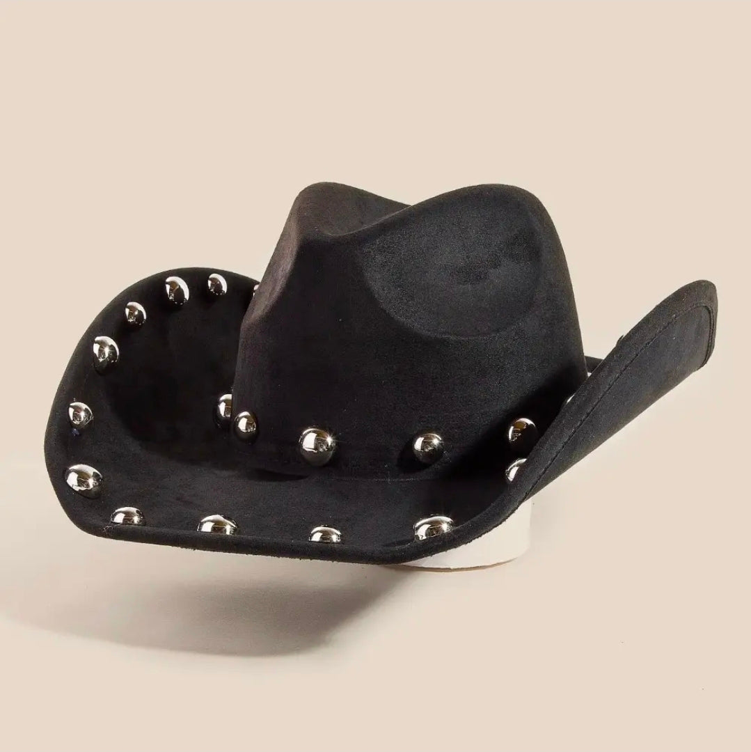 Studded Western Hat Black