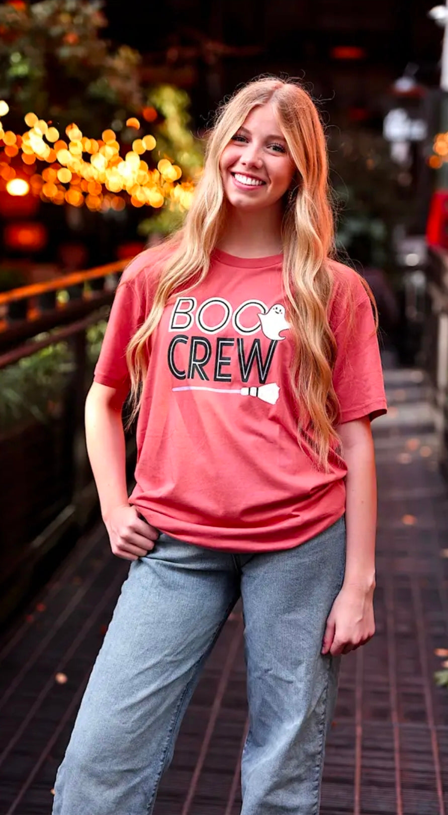 Boo Crew Tee in Rust