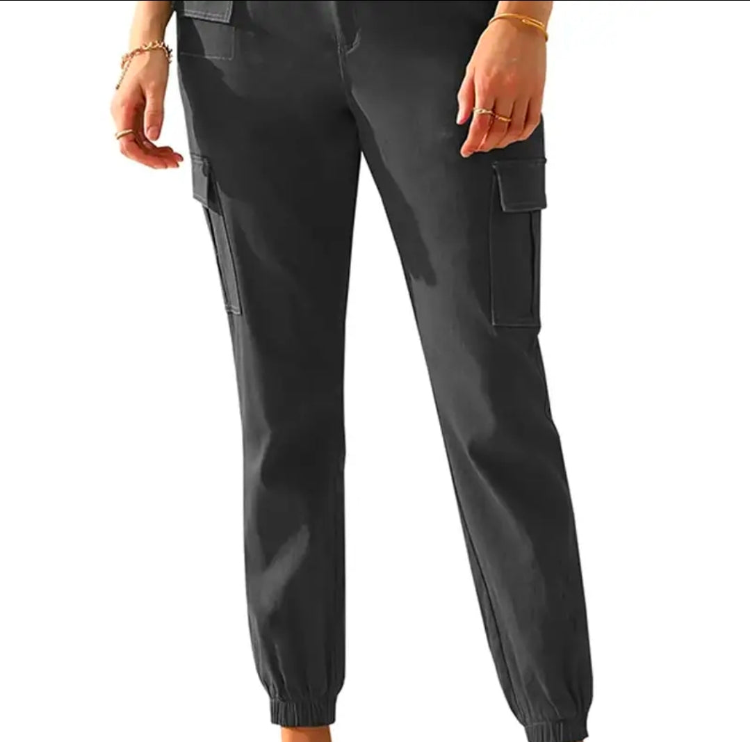 Pull on Pocket Joggers in Charcoal