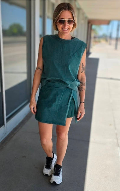 Sleeveless Top and Skort Set