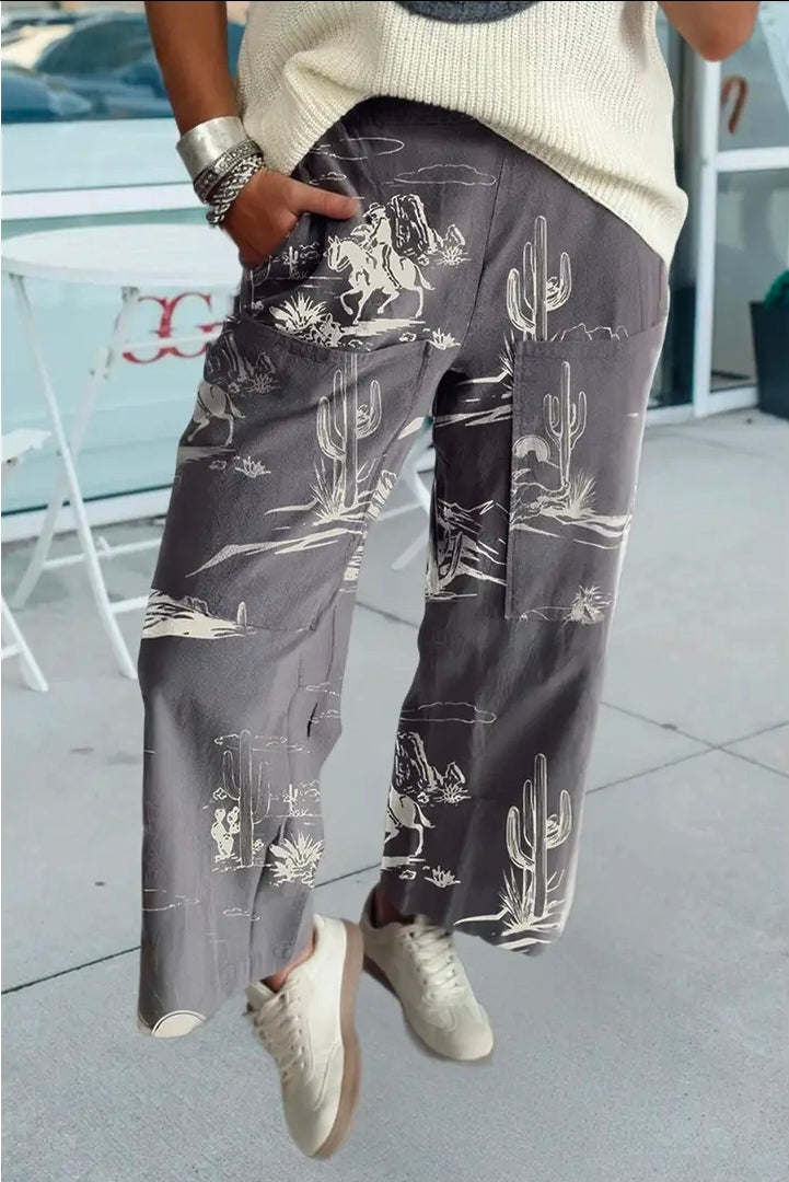 Wild West Printed Shift Denim Pants