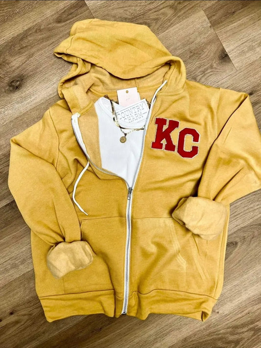 KC Heathered Mustard Zip-Up