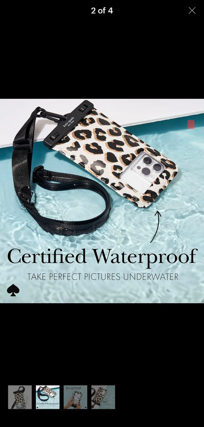 Kate Spade CaseMate Waterproof Phone Pouch Leopard