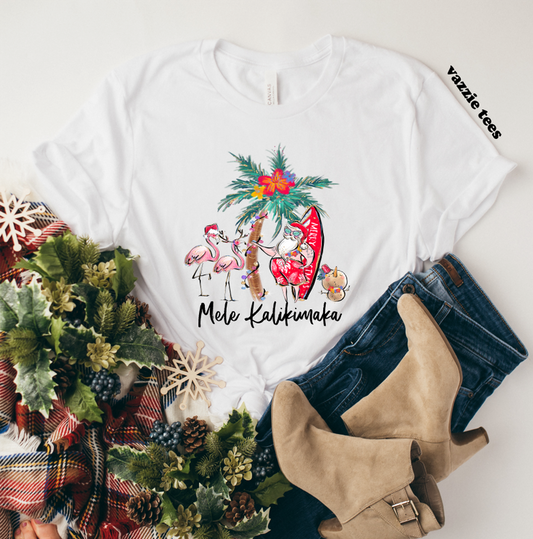 Mele Kalikimaka Christmas Shirt - White